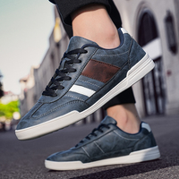 Chaussures décontractées rétro pour hommes en PU délavé, à lacets, avec bande latérale, plates, pour la marche quotidienne, grandes tailles 38-48