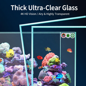 Filtre arrière JSD pour <span class=keywords><strong>aquarium</strong></span> d'eau salée, <span class=keywords><strong>aquarium</strong></span> en verre ultra-clair pour poissons marins avec écumeur de protéines, éclairage LED, pompe submersible silencieuse - Product Image 6