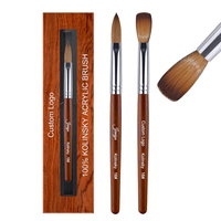 Jieniya Vente Chaude Pinceau à Ongles Allemand pour Manucure, Pinceau à Ongles en Sable Pur 100% Kolinsky, Pinceau à Ongles Acrylique avec Manche en Bois