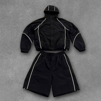 Ensemble de survêtement vintage personnalisé pour hommes, en nylon, décontracté, tendance, 2 pièces, vente en gros, vêtements pour hommes personnalisés, OEM