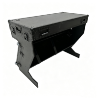Table de DJ OEM de haute qualité, démontable, entièrement noire, avec roulettes, pour console de mixage DJ, avec 4 pieds en caoutchouc et 2 trous pour câbles