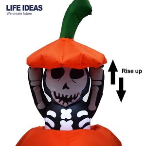 5FT automatique montée crâne fantôme en citrouille Halloween décoration gonflable pour le jour des vacances de la fête des morts - Product Image 5
