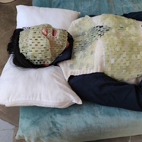 Masque facial en jade Masque de sommeil, soulagement du stress apaisant Masseur de cou en quartz rose pour SPA Réduction de la fatigue Masque corporel en jade