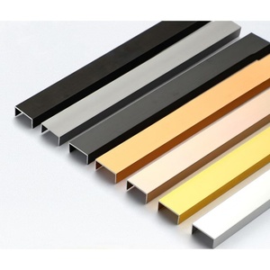 Decoration Wall Cabinet Edge Aluminum Alloy U-shaped Background Line <strong>Total</strong> Project Solution Home <strong>Tile</strong> Trim Stainless Steel Strip - Product Image 3