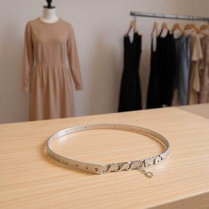 CITURONES Ceinture élastique en métal avec boucle à chaîne pour femme, ceinture de mode de 1 cm pour robe - Product Image 3