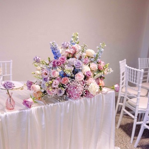 Boule de fleurs artificielles en soie rose FC176 pour mariage, centre de table décoratif, décoration florale de table - Product Image 1