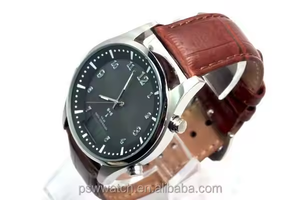 Luxe 3 ATM hommes mode énergie <span class=keywords><strong>solaire</strong></span> radiocommandée numérique bracelet en cuir véritable <span class=keywords><strong>montre</strong></span> de haute qualité pour hommes - Product Image 2