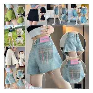 Shorts en jean vintage de haute qualité pour femmes, coupe décontractée, taille haute avec boutons décoratifs, respirants, pour l'été - Product Image 5