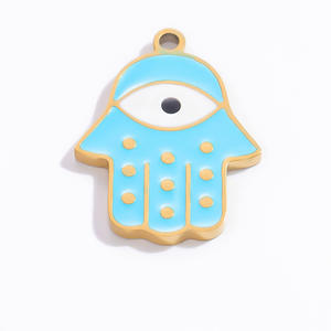 Colgante Mágico con Forma de Mano y Ojo, de Acero Inoxidable, Accesorios de Joyería DIY, Amuleto Unisex para Collar, Chapado en Oro con Engaste Pavé - Product Image 4