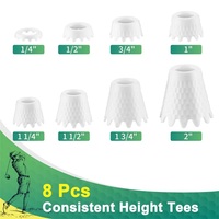 Lot de 8 tees de golf en plastique, tailles variées, design mini bouteille de bière, réutilisables pour l'entraînement sur gazon hivernal, support léger pour balle de golf