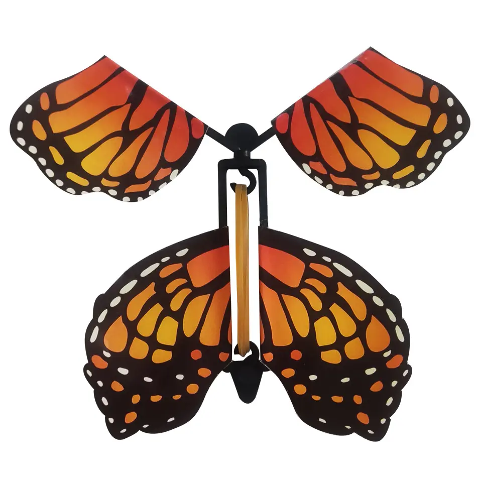 Karet gelang penjualan laris hadiah kejutan kupu-kupu bertenaga mainan edukasi kertas terbang kupu-kupu 3D ajaib untuk anak laki-laki perempuan