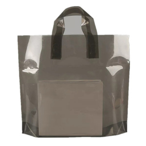 Bolsas de Compras Reutilizables con Asas de Plástico <span class=keywords><strong>Transparente</strong></span> <span class=keywords><strong>Grueso</strong></span>, Impresión de Logotipo Personalizado, MOQ de 100 Piezas para Boutiques de Cosméticos y Tiendas de Ropa - Product Image 5