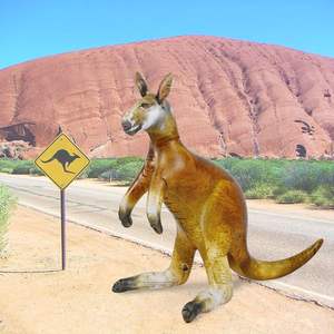 Figura de Canguro Realista, Modelo Animal Decorativo, Material PVC, Plegable, Impermeable, Decoración para el Hogar - Product Image 3