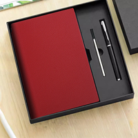 Ensemble cadeau d'entreprise personnalisé avec logo, carnet en cuir PU blanc et stylo noir, ensemble de papeterie