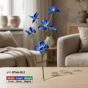 Flor Artificial de Seda Azul en Ramo AFF Stick 30.2 - Product Image 2