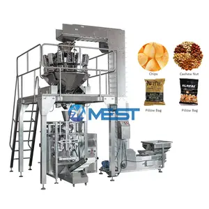 Полностью автоматическая вертикальная упаковочная машина для гранул, конфет, закусок, печенья, сахарных картофельных чипсов, орехов, упаковочная машина