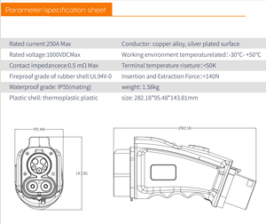 Adaptador de Carga Rápida CC de 1000V 250A CCS1 a GBT para Vehículos Eléctricos Chinos: BYD, MG, CHERY, Xiaomi, AION, Zeekr, Changan, Wuling, Geely, VW, Xpeng - Product Image 6