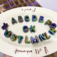 Perles acryliques multicolores avec revêtement UV, 26 lettres de l'alphabet, accessoires de bricolage pour sacs, breloques