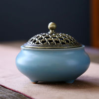 Brûleur d'encens en bois de santal en céramique Antique, brûleur d'encens d'intérieur de maison, brûleur d'encens de décoration de cérémonie de thé pour bouddha