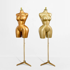 หุ่นโชว์เสื้อผ้าผู้หญิงแบบขายส่ง ทรง BBL อกใหญ่ เอวเล็ก สะโพกใหญ่ ปรับขนาดอกได้ สีทอง - Product Image 5