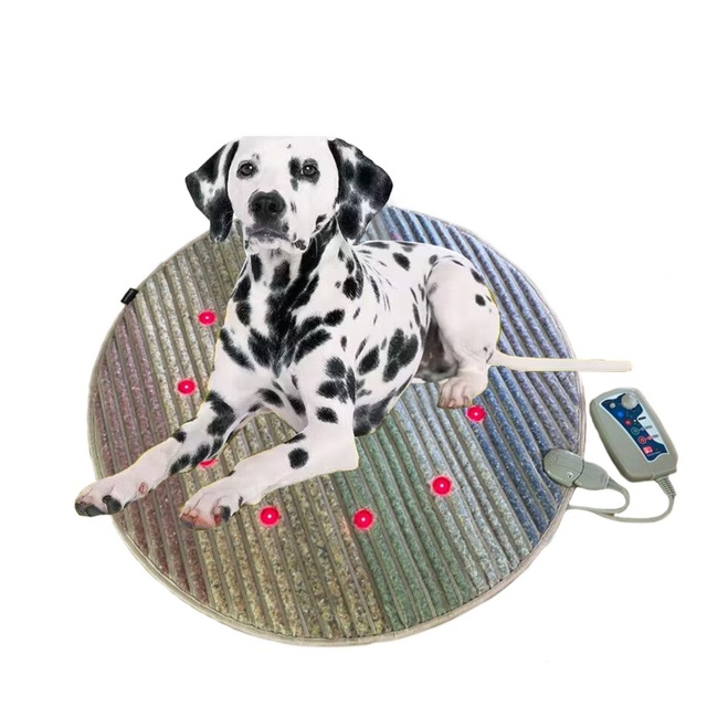 High-quality Pet Crystal Mat with 7 Kinds Natural Jade Stone Round PEMF Infrared Heating Pad for Reduce Inflammation