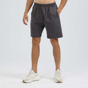 100% coton Shorts hommes Shorts en coton lourd couleur unie Logo personnalisé coton polaire Shorts pour hommes - Product Image 5