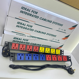 High Durability Metal Shell Rack Mount PDU Split 2 Circuits 8 <b>Universal</b> Sockets BS <b>Plug</b> For Data Center - Product Image 1
