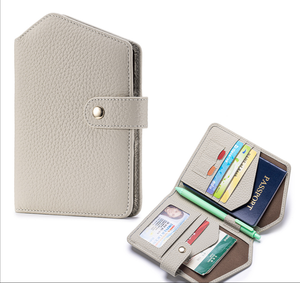 Portefeuille de voyage multifonctionnel en cuir ultra-fin, porte-billets de voyage portable, porte-cartes RFID multi-emplacements - Product Image 6