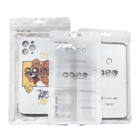Prix d'usine, logo personnalisé, sac transparent à fermeture éclair d'un côté, étui pour téléphone portable, étui en plastique pour téléphone portable, sacs de mode pour téléphone portable