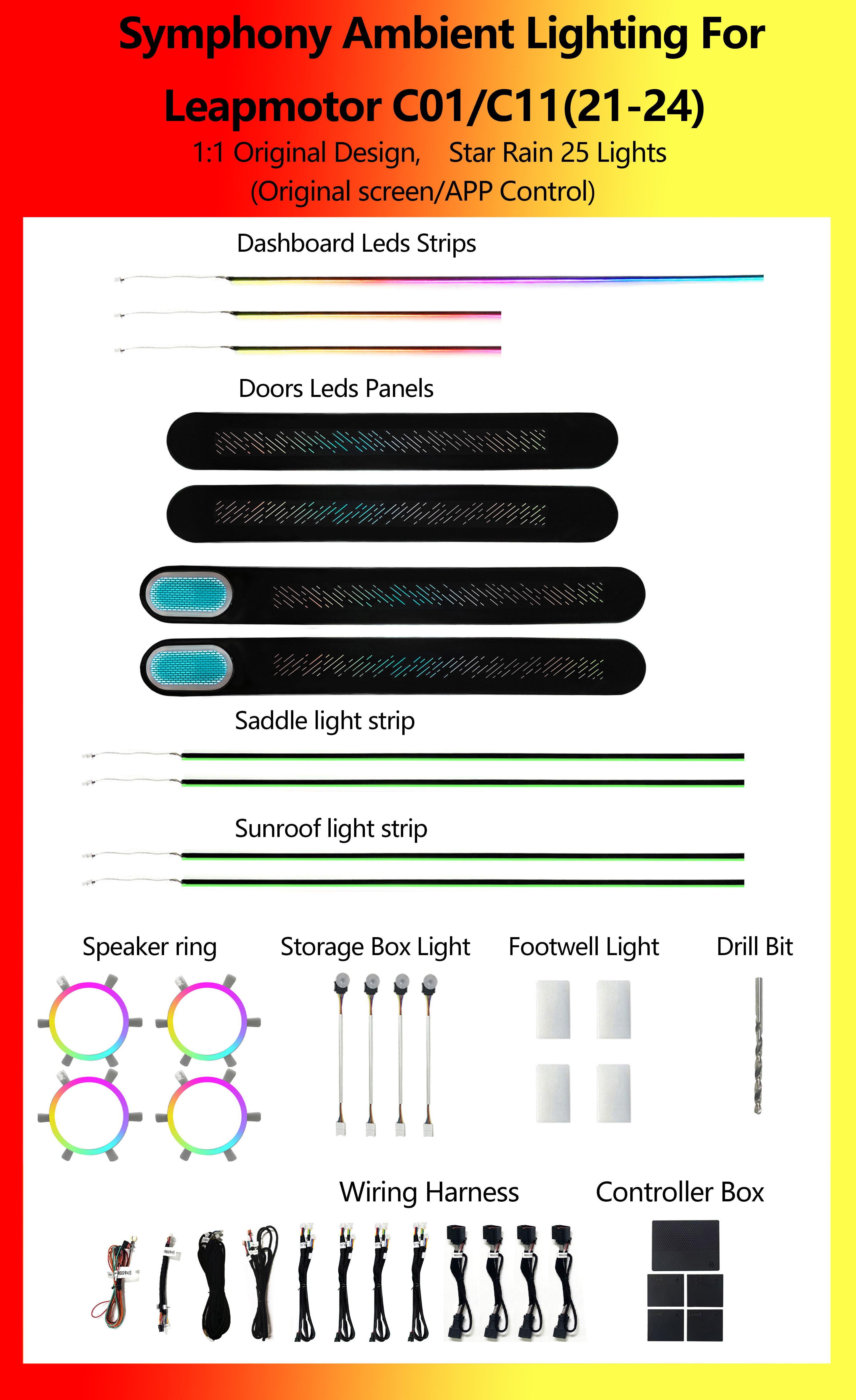 Leapmotor C01/C11 Star Rain Symphony 25 luces