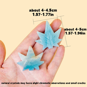 Wholesale Home Decoration Ornaments Natural Crystal Raw <strong>Stones</strong> Polished Maple Leaf Carvings Sky <strong>Blue</strong> Sky <strong>River</strong> <strong>Stones</strong> for Gifts - Product Image 2
