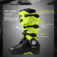Bottes de moto hautes réglables à quatre boucles, cheville flexible à double axe, semelle extérieure en caoutchouc durable antidérapante, Enduro