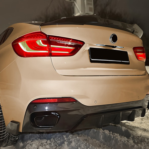 Bmw X6 F16 M Sport Rear Lip Spoiler Bumper Kit Abs Piano Black Carbon Fiber Texture 2014 2019 - Product Image 3