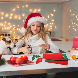Tela de fieltro suave de 1 mm de espesor, hojas de fieltro de color rojo, verde y blanco de <span class=keywords><strong>Navidad</strong></span> para vacaciones, manualidades DIY, arte de costura, decoración de <span class=keywords><strong>Navidad</strong></span> - Product Image 4