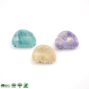 CANYUAN estilo europeo y americano precio bajo personalizado 3,4 cm redondo PVC acetato pinzas para el cabello lindas señoras garra Clips personalizado al por mayor - Product Image 1