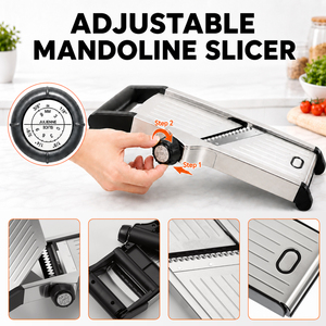 Mandoline multifonctionnelle professionnelle réglable manuellement en acier inoxydable 304 avec protection de sécurité pour couper les <span class=keywords><strong>légumes</strong></span> - Product Image 3