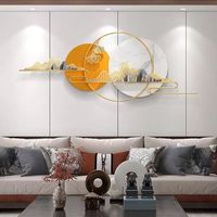 183X65CM Hiasan Dinding Logam Ruang Tamu Dekorasi Rumah Seni Mewah Kerajinan Tangan Gantungan Dekorasi Rumah Interior Mewah Dropshipping DDP