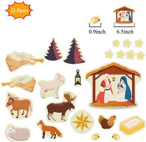 Regali di natale regali bibbia storie prescut figure di attività kit di flanella in feltro per bambini in età prescolare - Product Image 2