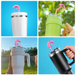 ฝาปิดหลอดดูดดูดซิลิโคนเกรดอาหารใช้ซ้ำได้ไร้รอยยับกันฝุ่น - Product Image 6