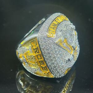 Anillo Conmemorativo 2017 Chapado en Oro de 24K con Diamantes de Moda, Personalizado Según Muestras, Regalo de Aniversario o Compromiso - Product Image 4