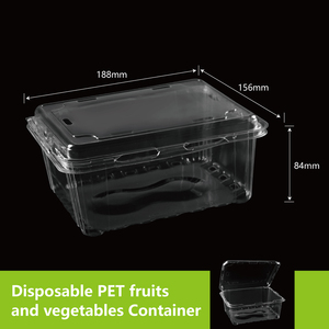 Contenants alimentaires à emporter jetables pour animaux de compagnie écologiques Fruits Légumes BRCGS/Casher Certifié GZW Marque GZ-1000M3 supermarchés - Product Image 3