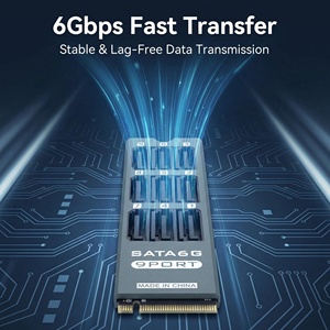 M.2 M Key ke 9 Port SATA 3.0 6Gbps Kartu Ekspansi PCIe Adaptor Penyimpanan RAID dengan Casing Logam - Product Image 5