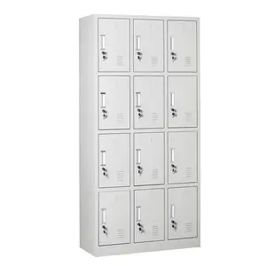 Knock Down Cấu Trúc Đồ Nội Thất Kim Loại Tủ Làm Việc Locker Sử Dụng Thép 12 Cửa Lưu Trữ Locker