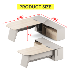 Table de direction en bois MFC de 2,4 m, espace de travail exécutif pour PDG pour <span class=keywords><strong>projet</strong></span> commercial - Product Image 4