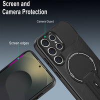 Étui de téléphone portable de luxe en TPU et PC avec motif en fibre de carbone pour Samsung Galaxy S26 S25 S24 Ultra A17 A37 A57 A16 A56