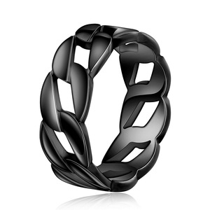 Bague chaîne cubaine tressée en acier inoxydable 8MM, bijou unisexe tendance, cadeau - Product Image 5