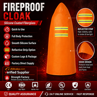 Cape ignifuge à capuche pour situations d'urgence, en tissu enduit de silicone et de fibre de verre