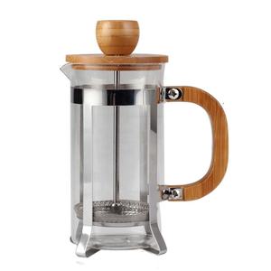 Cafetera Francesa de Vidrio de Borosilicato sin BPA, con Capacidad de 0.35L, Carcasa de Acero Inoxidable, Tapa y Asa de Madera - Product Image 1