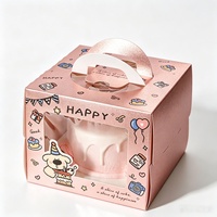 Confezione per Dessert, Scatola Regalo per Feste, Scatola per Torta di Compleanno con Finestra Trasparente in PET, Manico Portatile, Scatola per Pasticceria con Logo Personalizzato Stampato