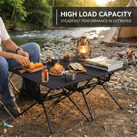 Nouvelle conception de table de camping pliable en aluminium à cadre en X, table rectangulaire d'extérieur pour pique-nique, barbecue, plage, cuisine